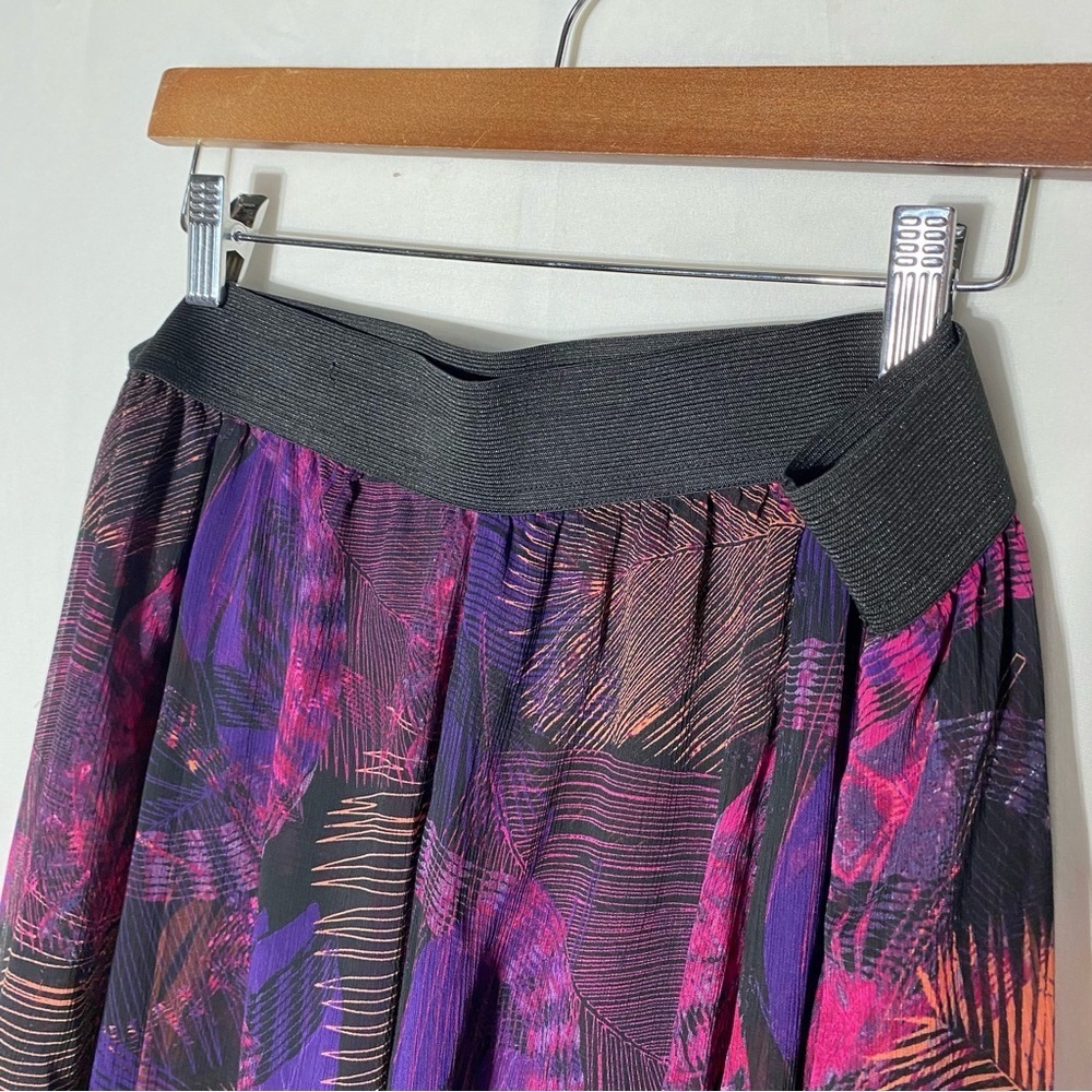 Addition Elle Black Purple Pink Exotic Print Layered Midi Skirt 16 Festival Boho - Picture 5 of 12